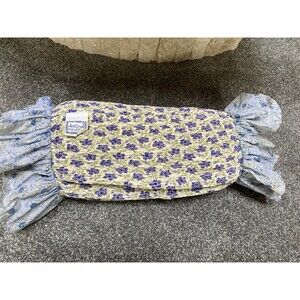 April Cornell Cottage Rose Cushion Pillow and Cover 17x7 Wedgewood Blue‎ Purple